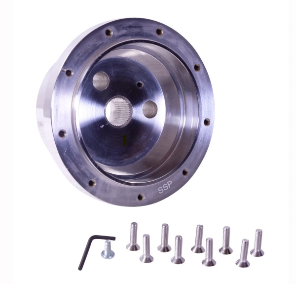 SSP Boss Kit, 9 Bolt, Polished Aluminium, PCD 9x102: T2 Bay 1974-1979, Baywindow USA 1974-1979